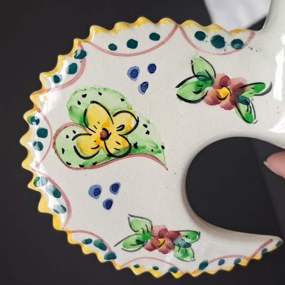 Vintage hand-painted ceramic folk art " Good Luck"  rooster made in Portugal - Picture 7 of 10